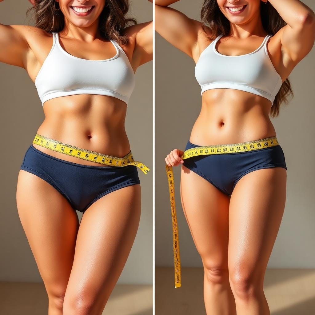 Woman showing weight loss results after using Puriva Diet